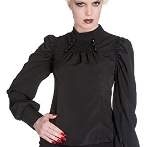 Spin Doctor Hell Bunny Melrose Steampunk Victorian Burlesque Top Blouse Sz XL
